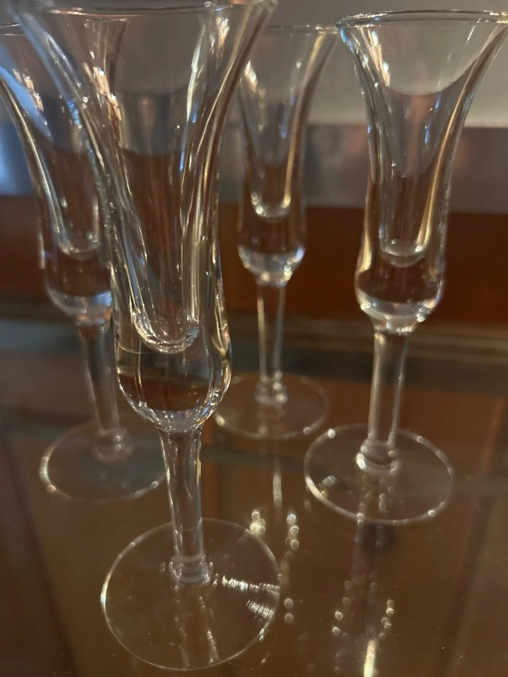 Four Vintage Stemmed Liqueur Glasses